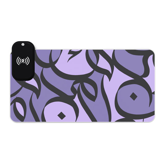 Amethyst Bloom LED Desk Mat